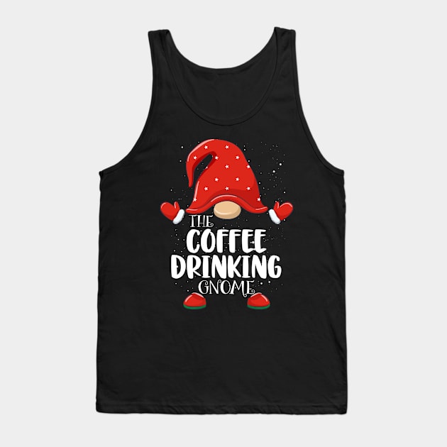 Coffee Drinking Gnome Matching Family Group Christmas Pajama Tank Top by for shop